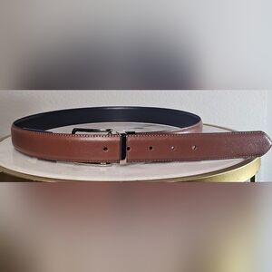 COLE HAAN MENS SIZE 36 BROWN/NAVY REVERSIBLE LEATHER BELT‎ NWT